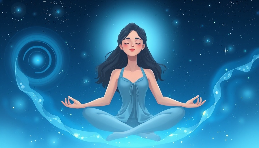 Serene meditation with ethereal blue light for sleep.