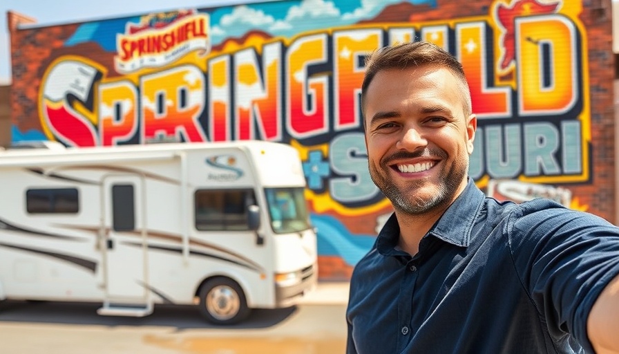 Adult male enjoying RV travel in Springfield, Missouri, Route 66.