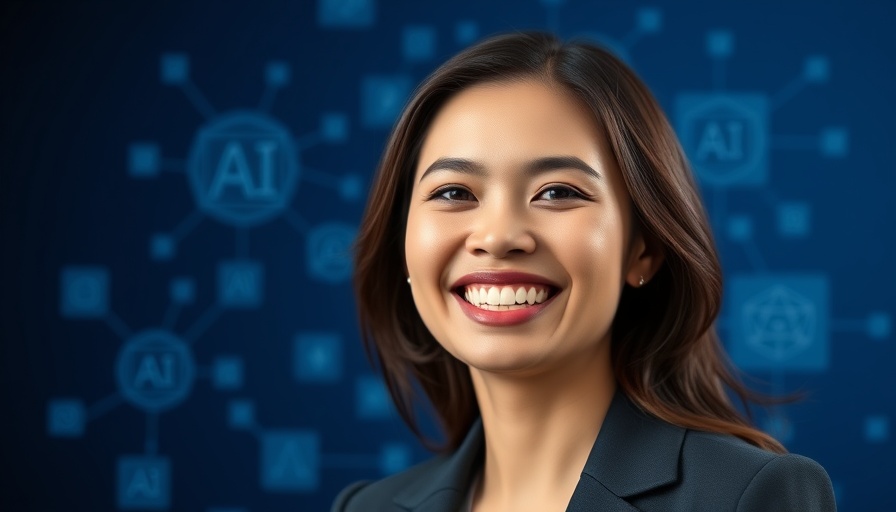 AI Operating Systems for Business concept with professional woman and icons.