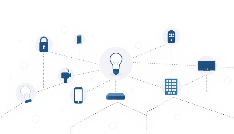 Minimalist diagram of smart home devices network connectivity.