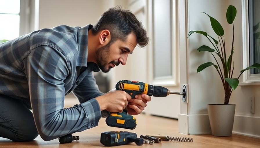 Professional installing a smart lock on a uPVC door inside modern home.
