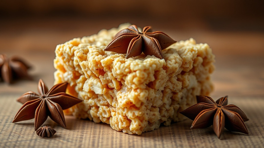 Brown Butter Chai Rice Krispie Treats with star anise on top