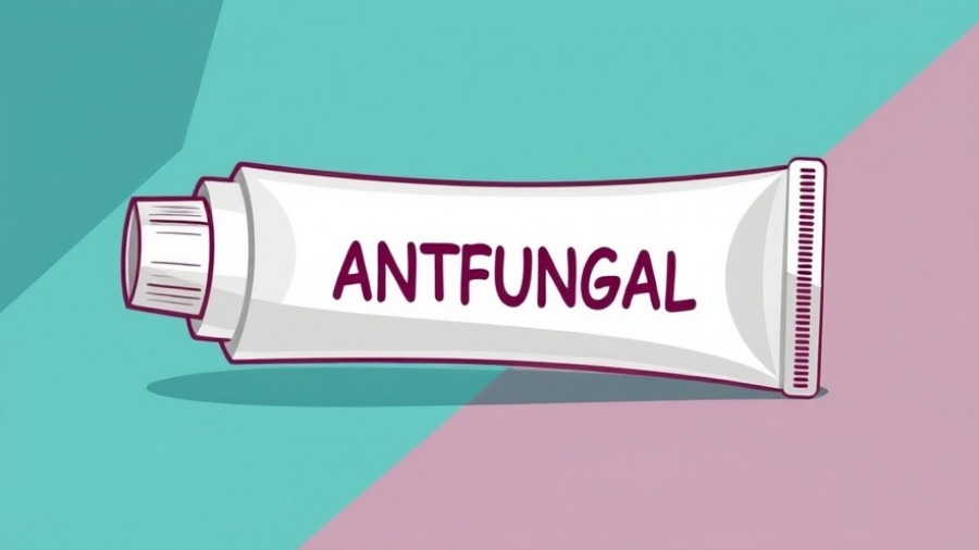 Cartoon style antifungal cream tube for treating fungal infections
