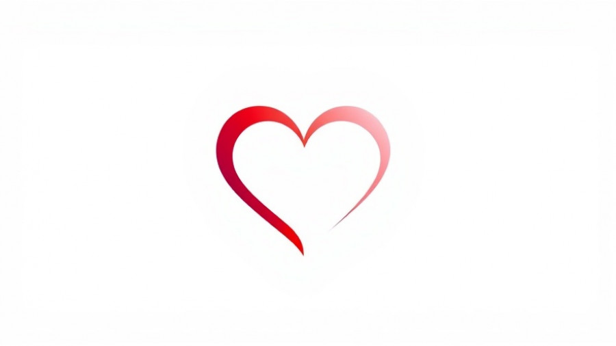 Modern heart and letter logo design