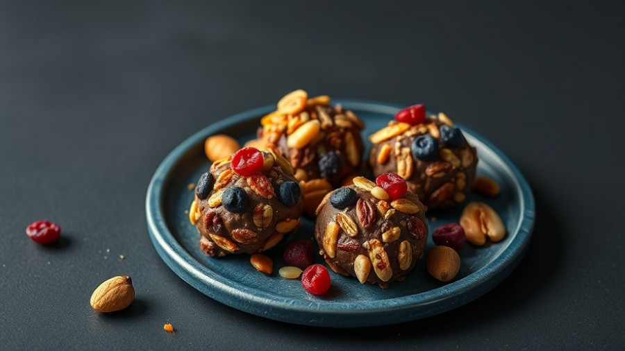 Pumpkin Spice Fit Bite Truffles on slate plate with scattered fruits and nuts.