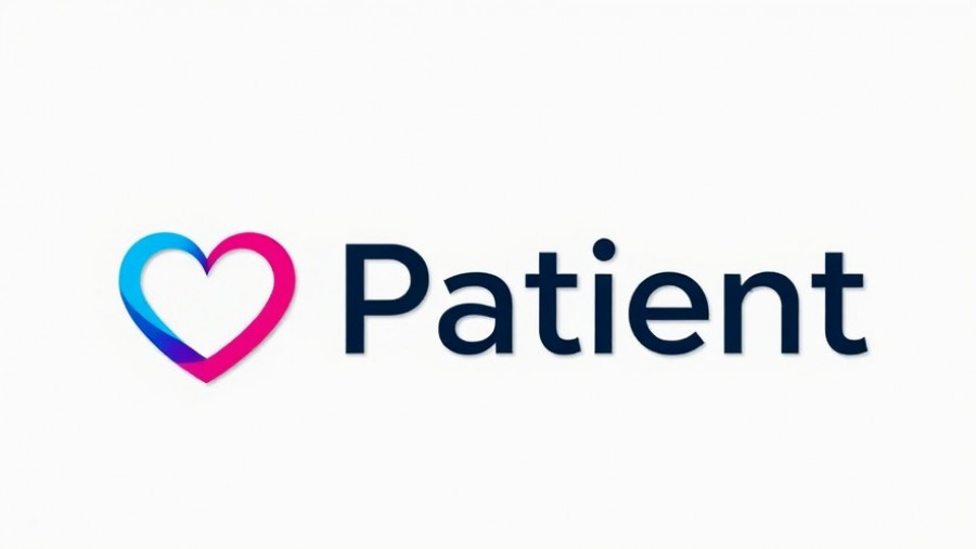 Minimalistic heart and circle logo with 'Patient' text, related to health.