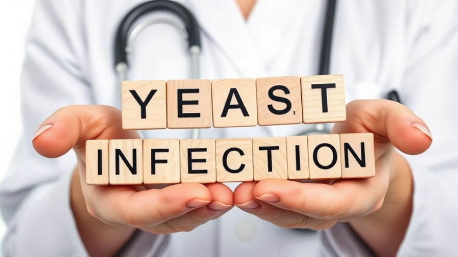 Medical professional displays 'YEAST INFECTION' blocks, Candida and Your Immune System.