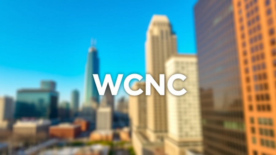 WCNC Charlotte logo over cityscape in vibrant daylight.