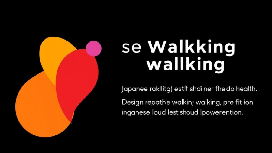 Promotional image discussing Japanese walking health benefits with vibrant design.