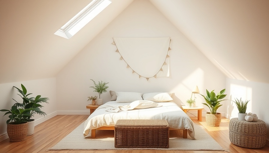 Cozy loft bedroom design with natural light and soft decor