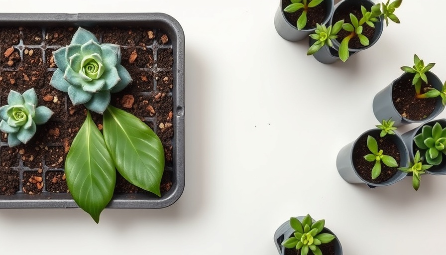 Stages of how to propagate succulents with leaves and seedlings