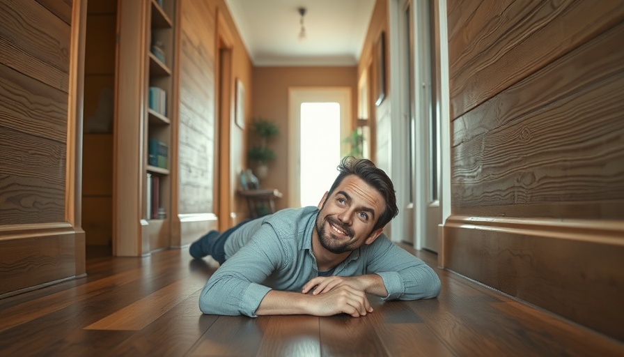 Man humorously overseeing a budget home renovation project.