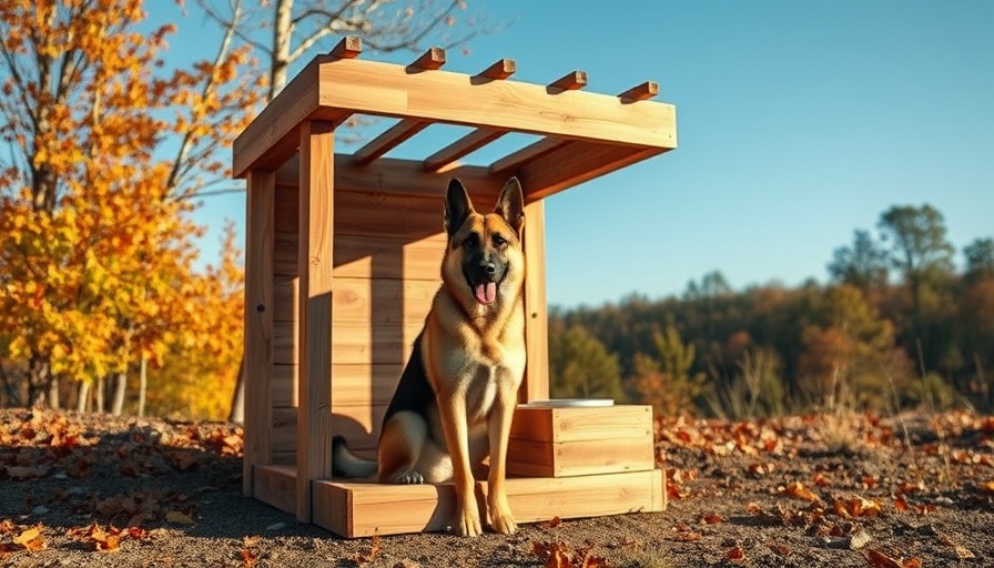 DIY Dog Wash Station with German Shepherd in woodland setting