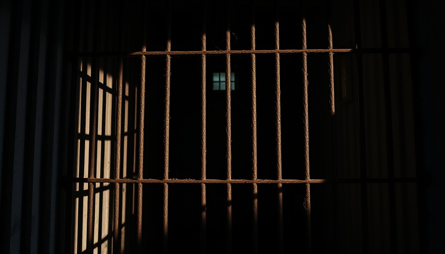 Dimly lit jail cell in Spartanburg County relates to drug smuggling case.