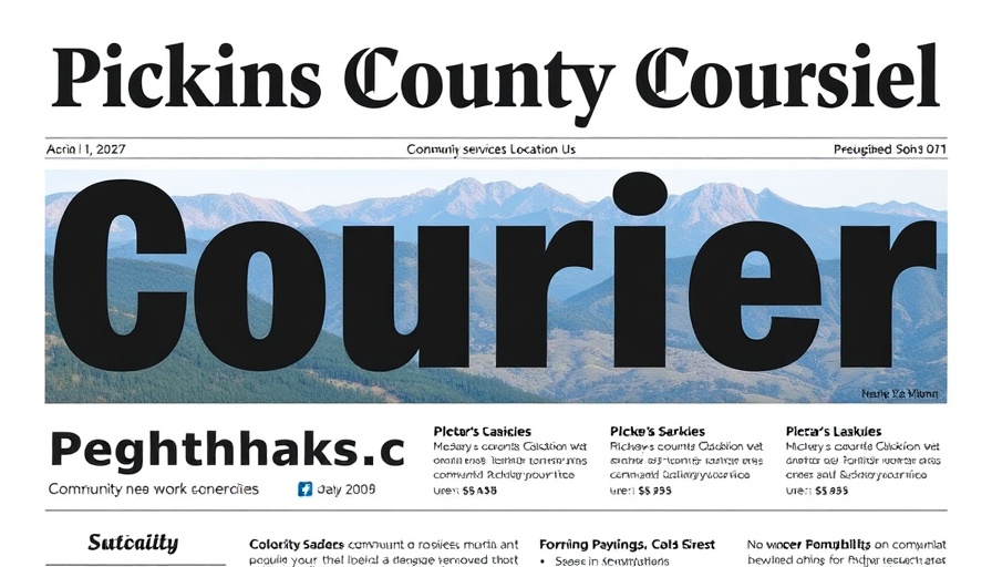 Pickens County Courier newspaper header with community service areas.