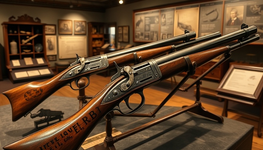 American Revolution firelocks displayed in a historical museum.