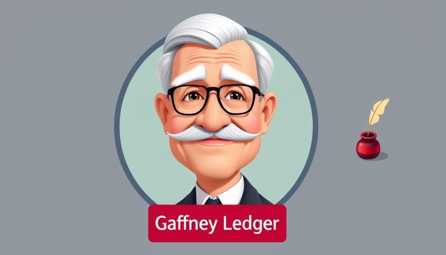 Illustrated Gaffney Ledger logo with an older man's portrait and text.