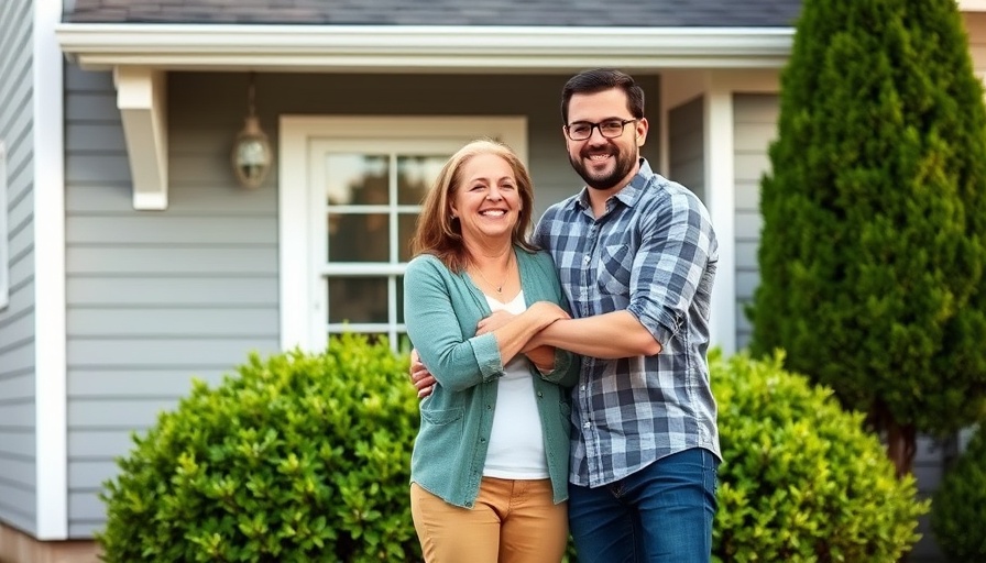 Happy diverse couple celebrating affordable housing achievement.