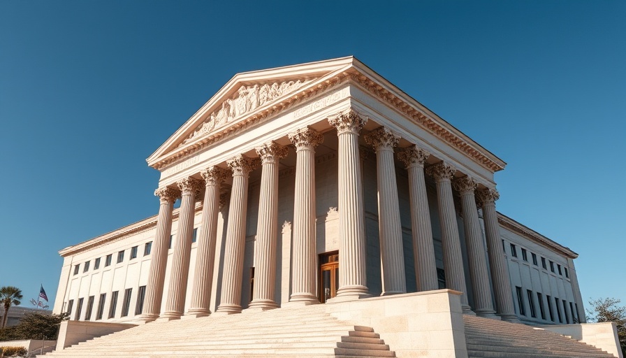 Majestic courthouse in South Carolina under a blue sky