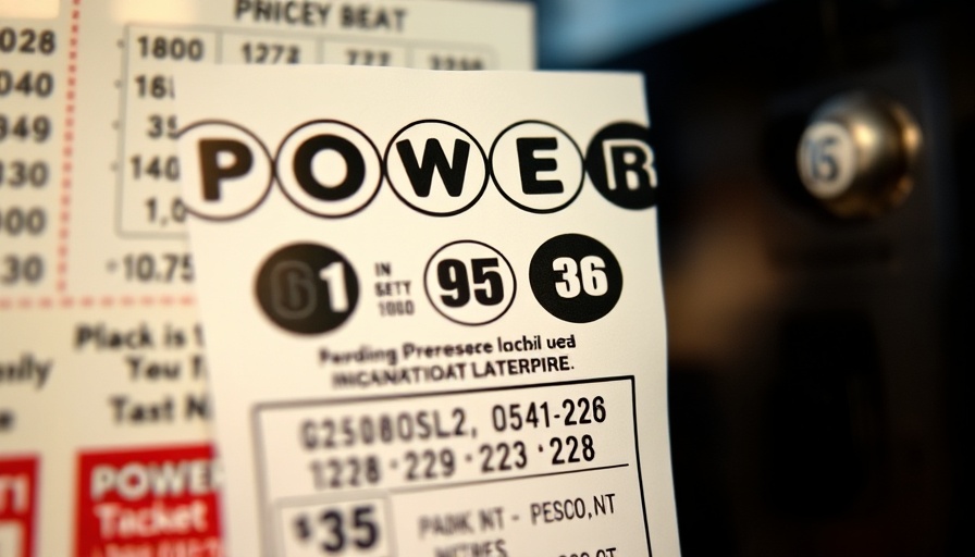 Powerball lottery ticket close-up with numbers and date.