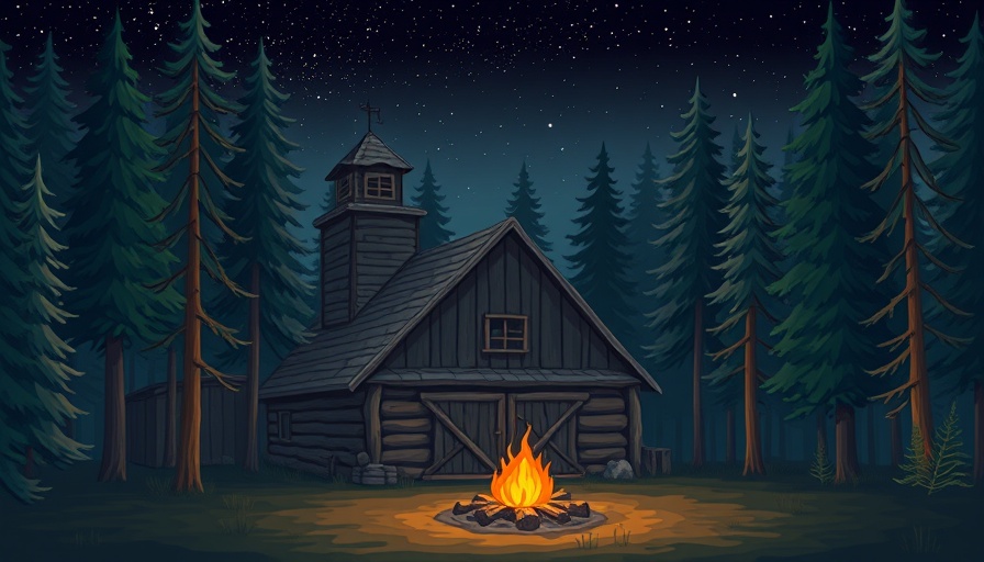 Patriot Day Remembrance Ceremony at a serene barn with a campfire logo.