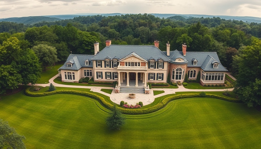 Stately mansion in Pickens County, surrounded by greenery.