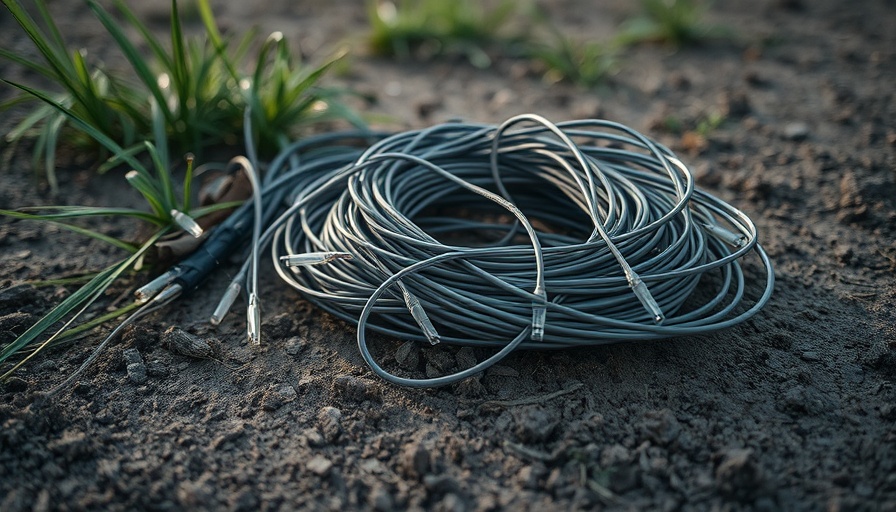 Fiber optic lines cut in Anderson County lay tangled on the ground.