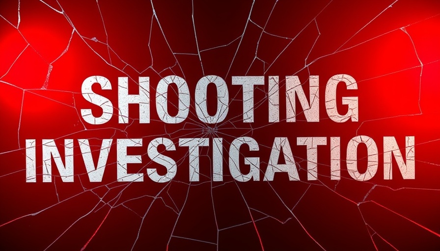 Augusta Best Buy shooting investigation graphic with cracked glass.
