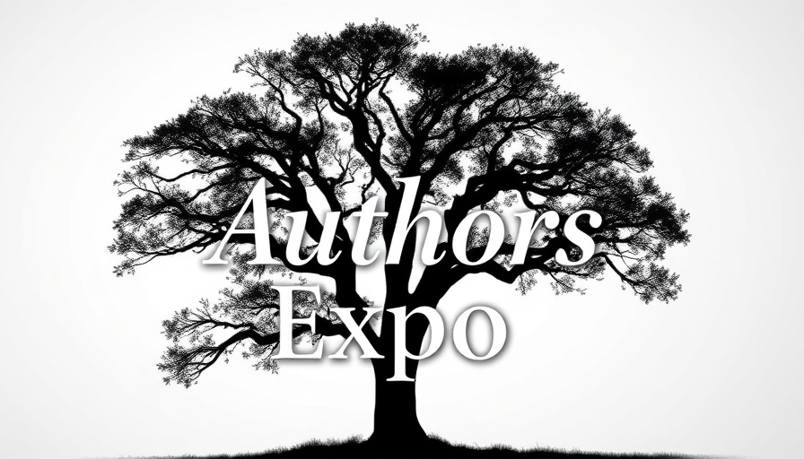 Southern Authors Expo tree silhouette and typography logo.
