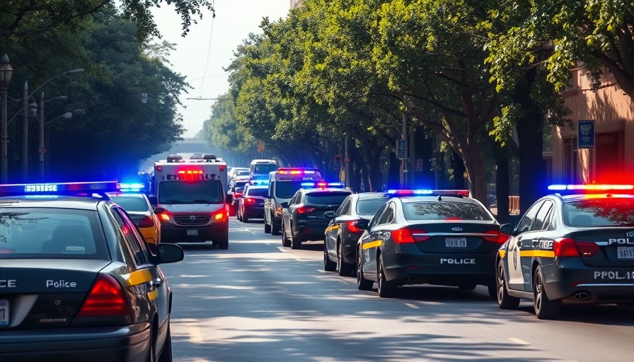 Police and emergency vehicles respond to swatting online crime group