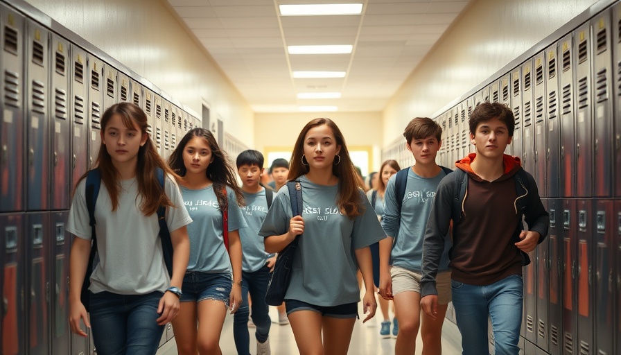 Students in school hallway related to South Carolina prayer bill.