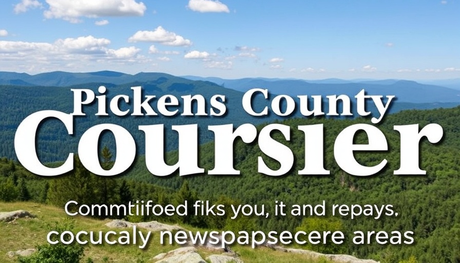 Pickens County Courier banner highlighting local news service.