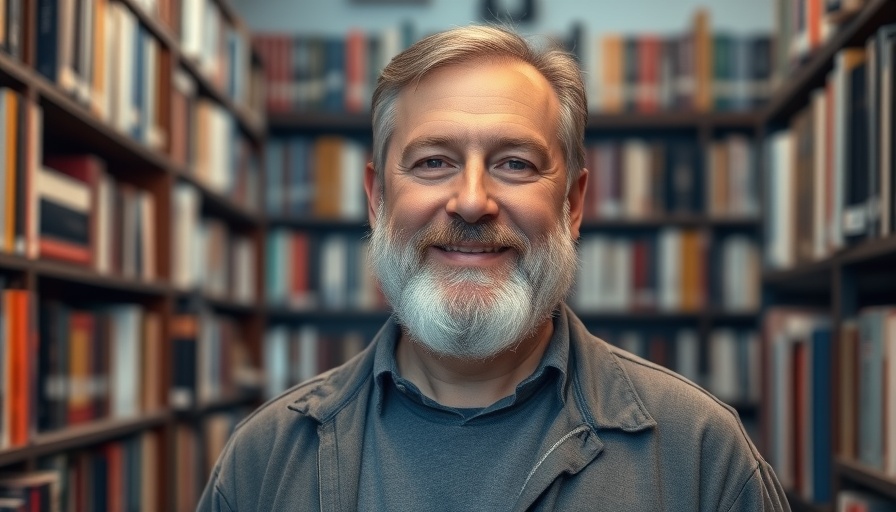Cherokee County EMS Director portrait in bookstore setting.