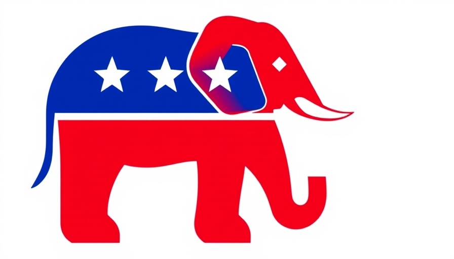 Oconee County Republican Party Town Hall iconic red and blue elephant.