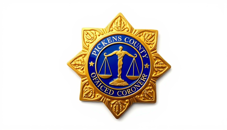 Pickens County coroner badge emblem.