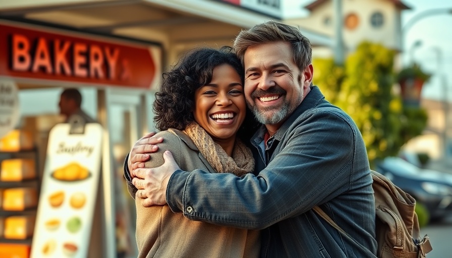 Two people happily hugging on National Hug and High Five Day.