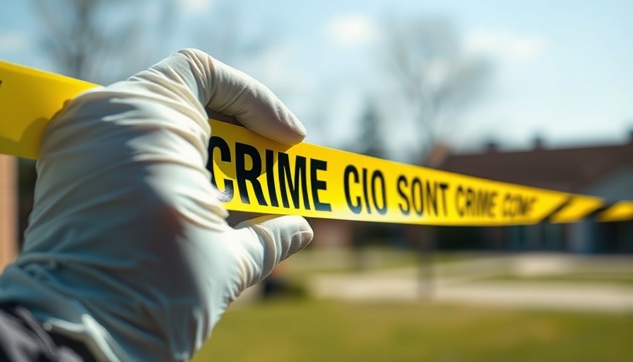 Crime scene investigation near Riverbend Drive Augusta, with tape and glove.