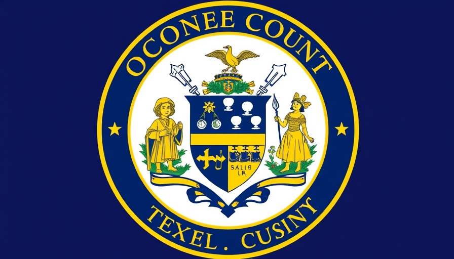 Oconee County seal emblem with detailed graphics.