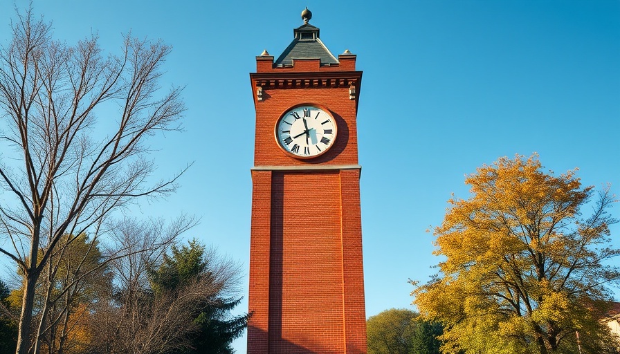 Clemson University's iconic clock tower on a clear day