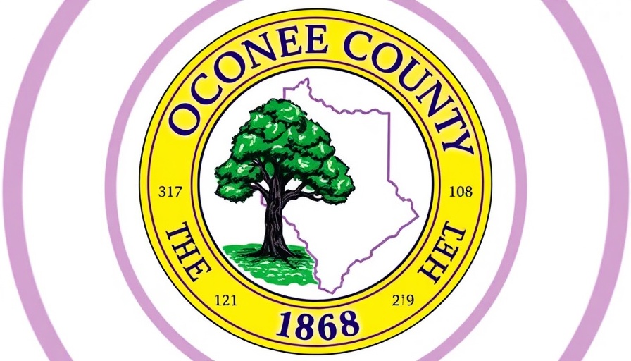 Oconee County seal emphasizing tighter rein on county funds.