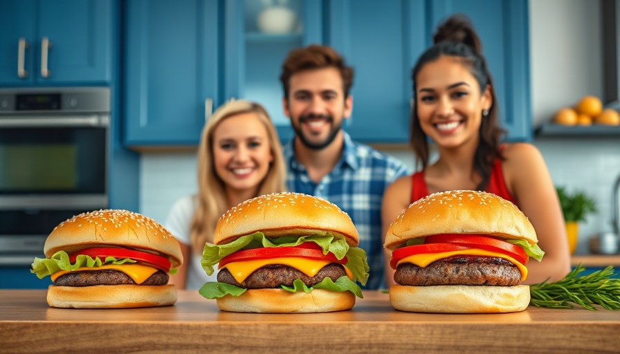 Team presenting Pamburgers at The Grill Reign in a modern kitchen.