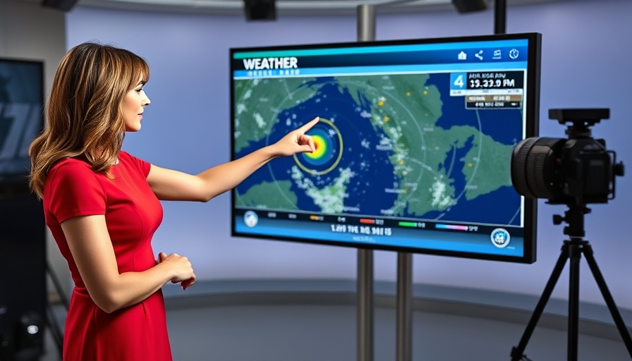 Weather forecast warm start to fall on digital radar screen.