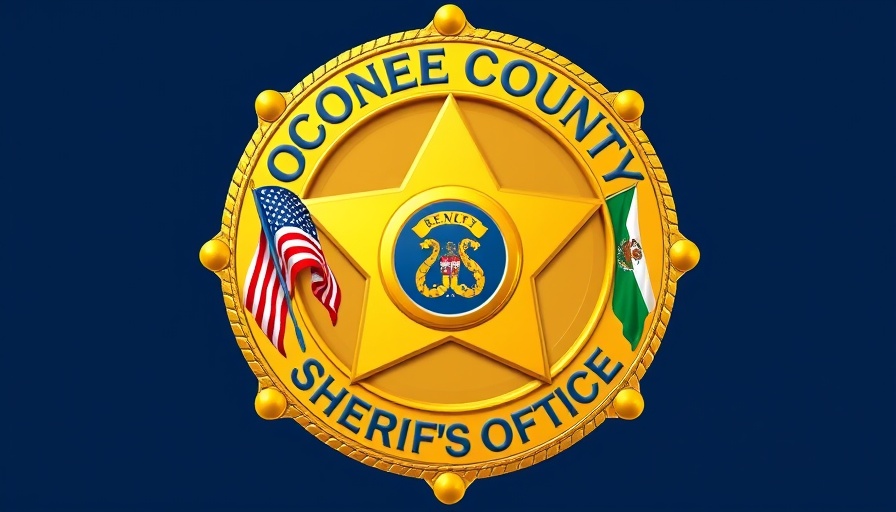Oconee County Sheriff's Office badge logo on blue background