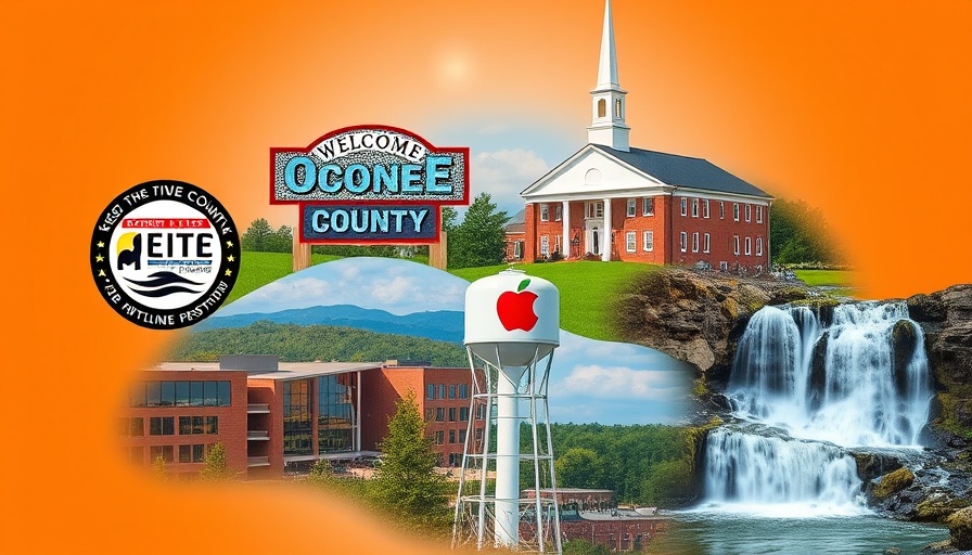 Oconee County landmarks collage showcasing fall break attractions.