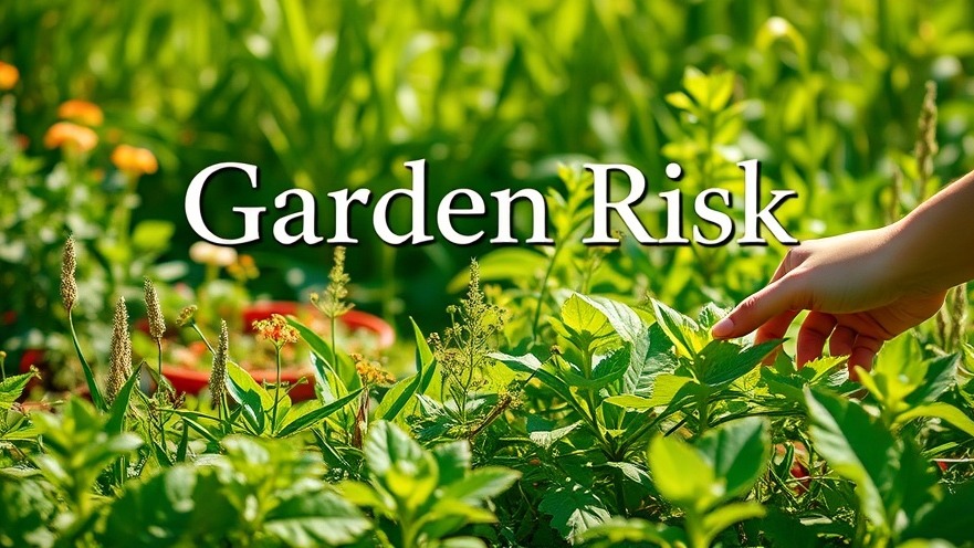 Vibrant garden with weeds and healthy plants, promoting eco-friendly weed control.