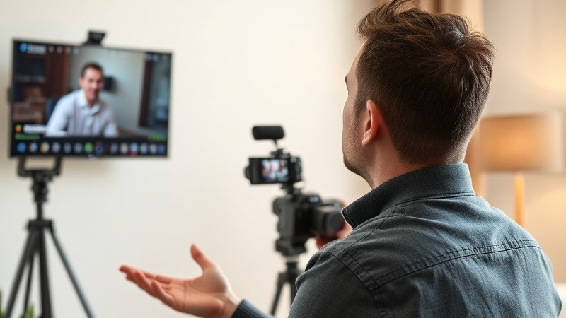 Photo of a man Experiencing the benefit of videos. The man is watching videos that were produced by social response marketer for his business.