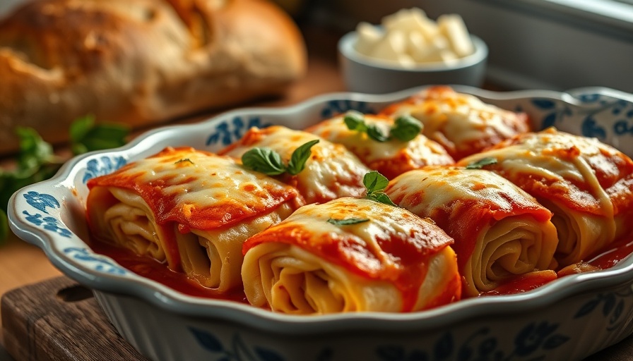 Family Lasagna Rollups Recipe with bread and cheese.