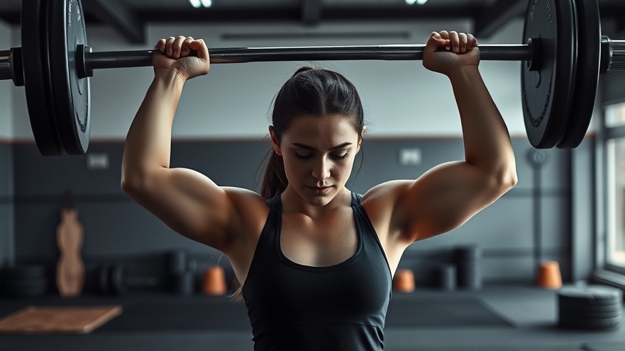 Young woman showcasing resilience in faith while lifting weights in a modern gym.