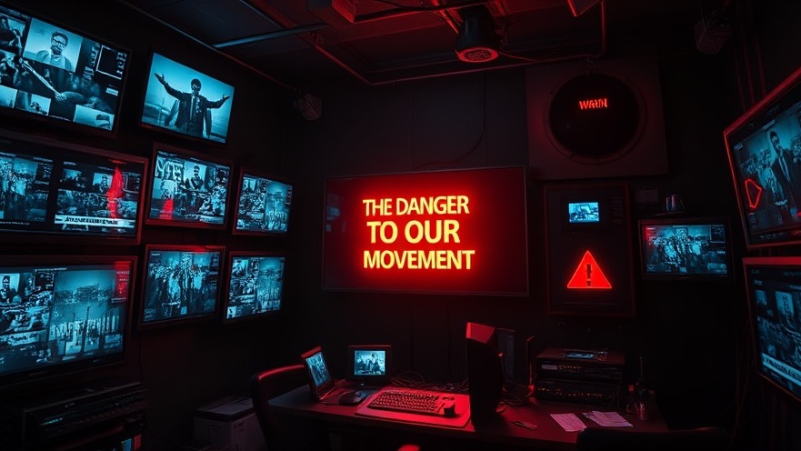 A moody media room showing warning broadcasts for prophetic believers amidst spiritual warfare.