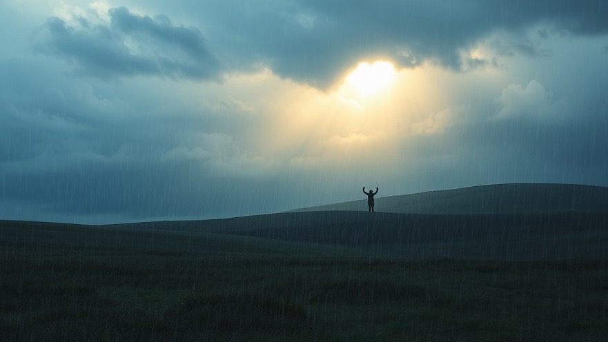 A serene Irish landscape with rain and glowing light symbolizes miracles and healings.